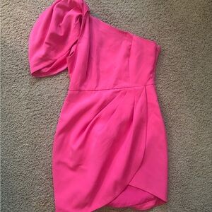 DO+BE Vibrant Pink One-Shoulder Dress